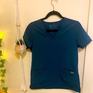 FIGS Caribbean blue scrub top